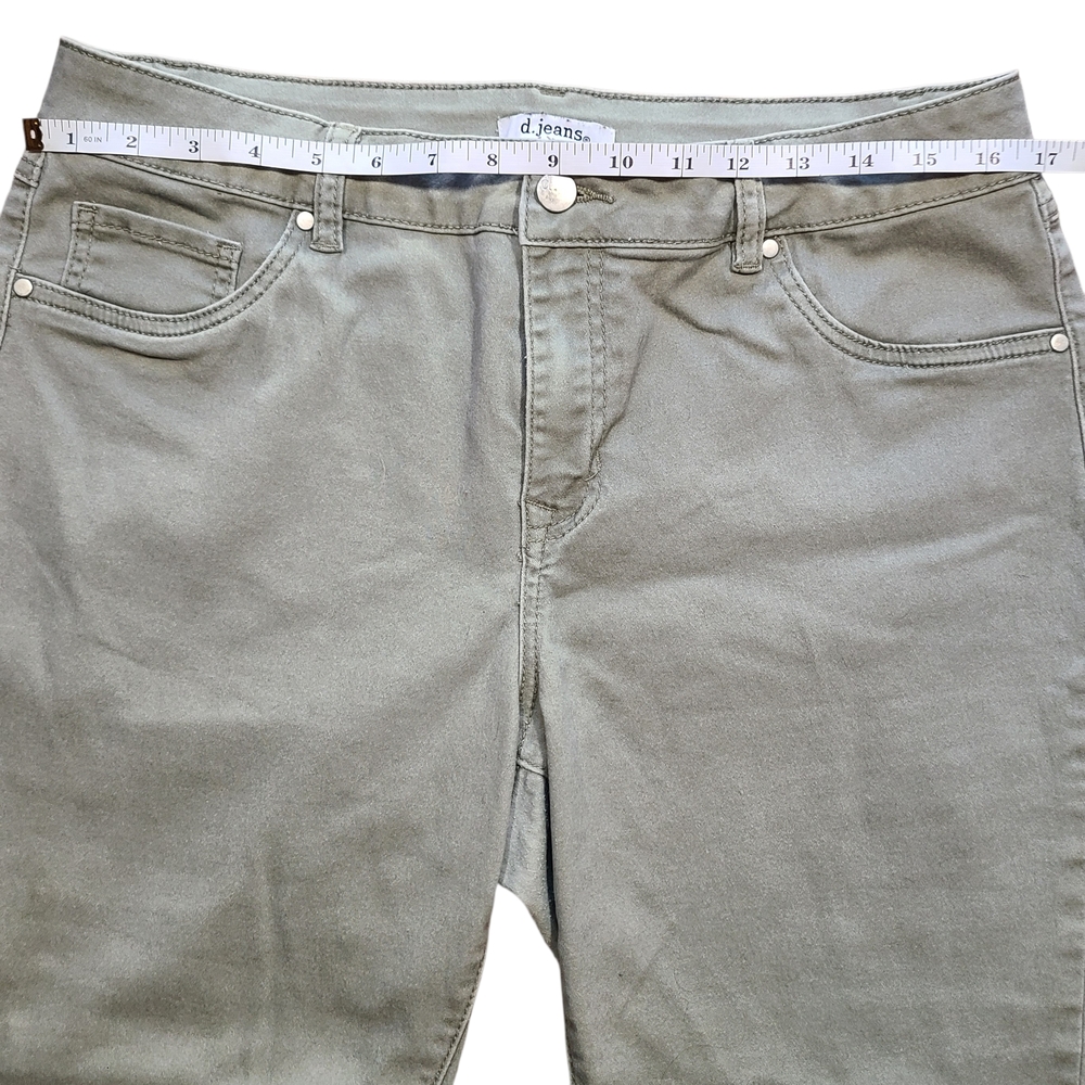d.jeans Olive Green Skinny Jeans Women’s Size 14 Stretch Mid Rise - Picture 7 of 9